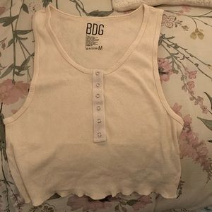 BDG Oh Snap Ribbed Cropped Tank Top